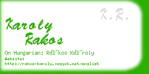 karoly rakos business card
